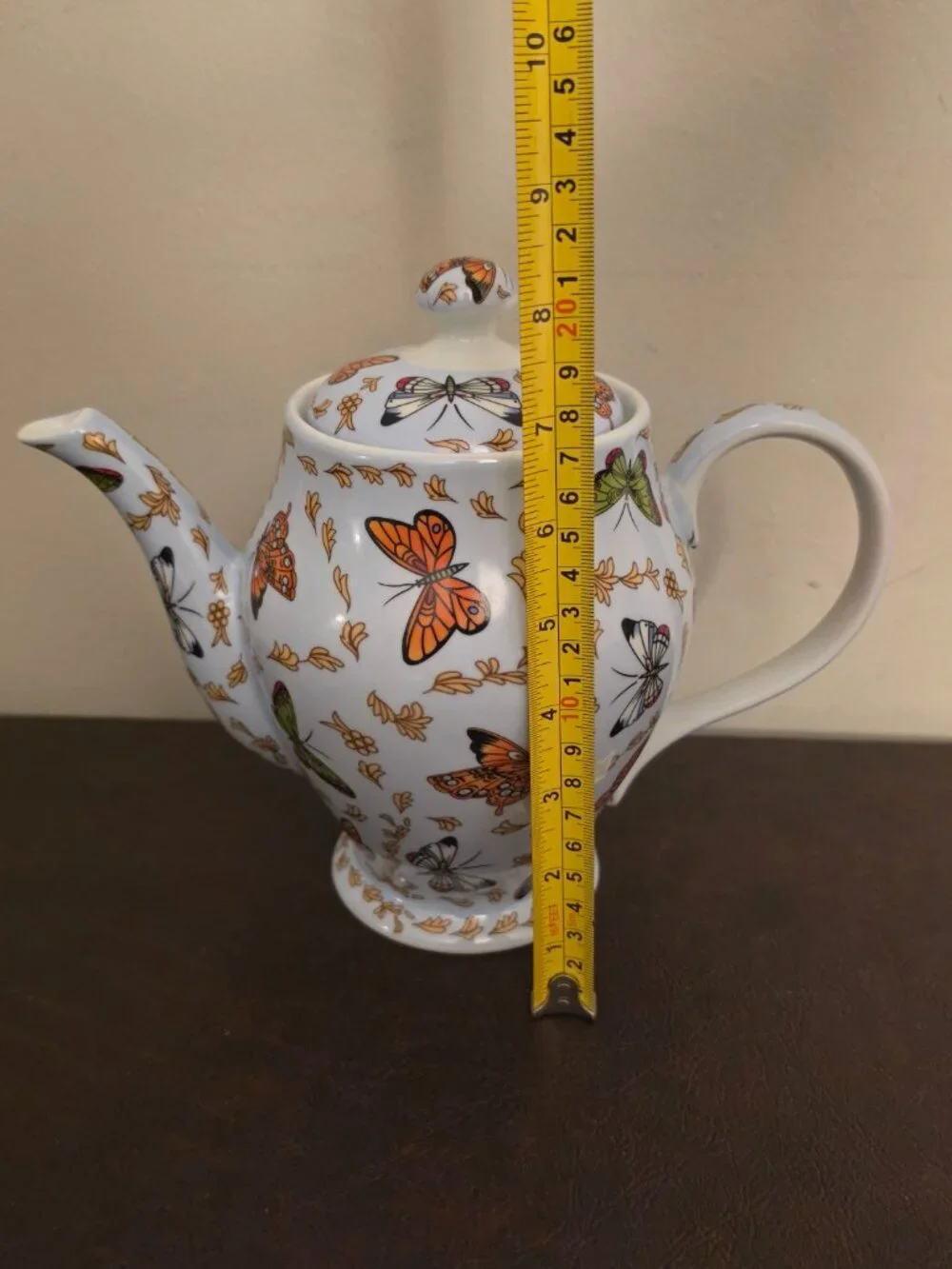 Teapot Formalities Baum Brothers Butterfly Collection White Porcelain